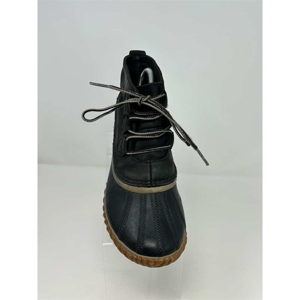 SOREL Duck Boots Black Waterproof Lace-Up Ankle Winter Rain Shoes Size 9.5 - Picture 3 of 12